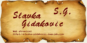 Slavka Gidaković vizit kartica